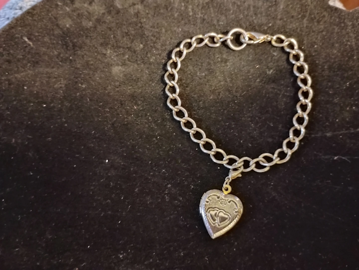 Silver Plated Heart Charm Bracelet