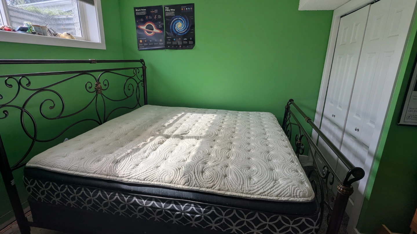 Metal king sized Bed Frame with Mattress - photo 2