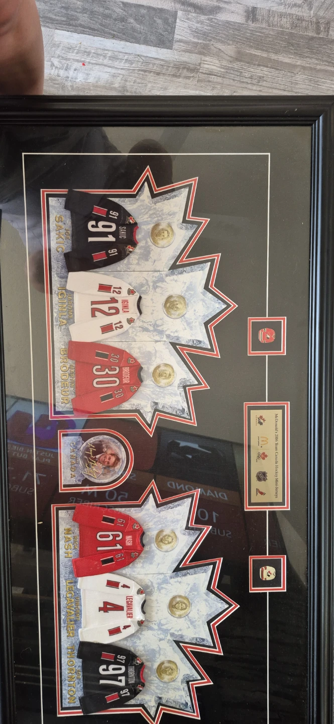 McDonald's 2006 Team Canada Hockey Mini-Jerseys Framed Display