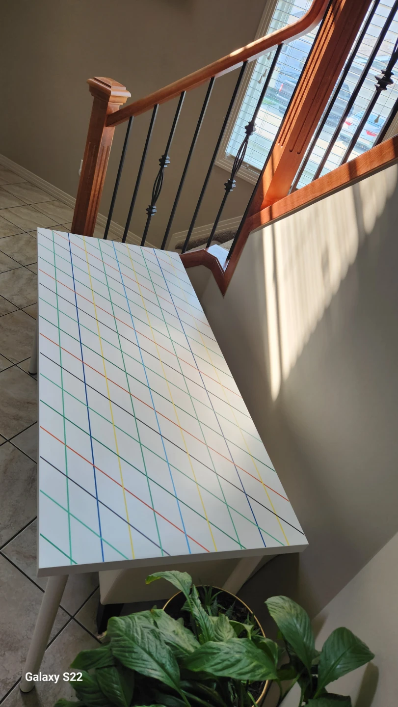 Desk with Colourful Geometric Pattern - photo 2