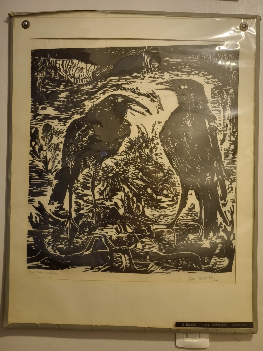 Sam Black Woodcut Print - Twa Corbies - photo 5