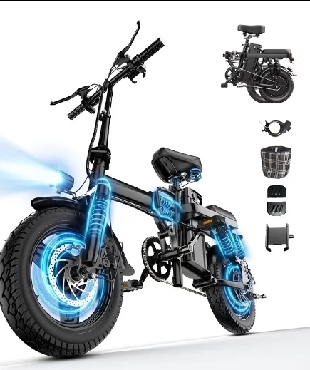 Black Folding Electric Bicycle