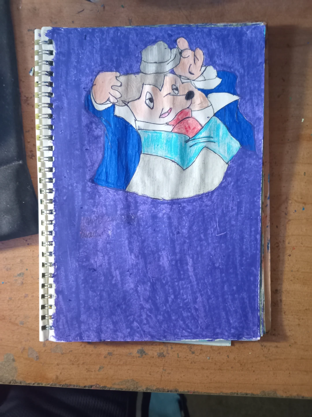PURPLE BACKGROUND MOUSE DRAWING BY CUSTOM ARTIST SHERWIN - photo 5