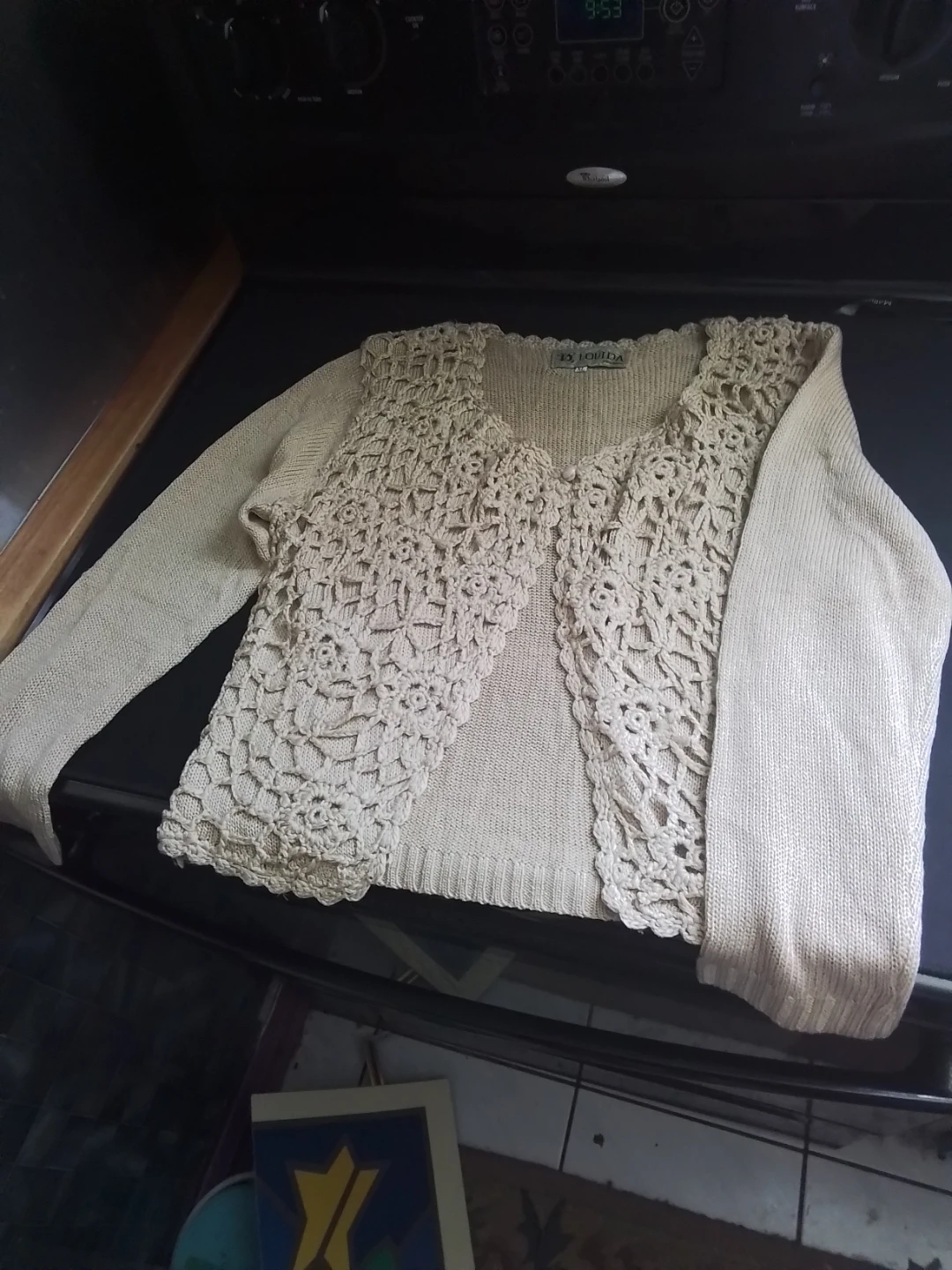 LOUIDA Fashion Beige Crochet Cardigan - photo 3