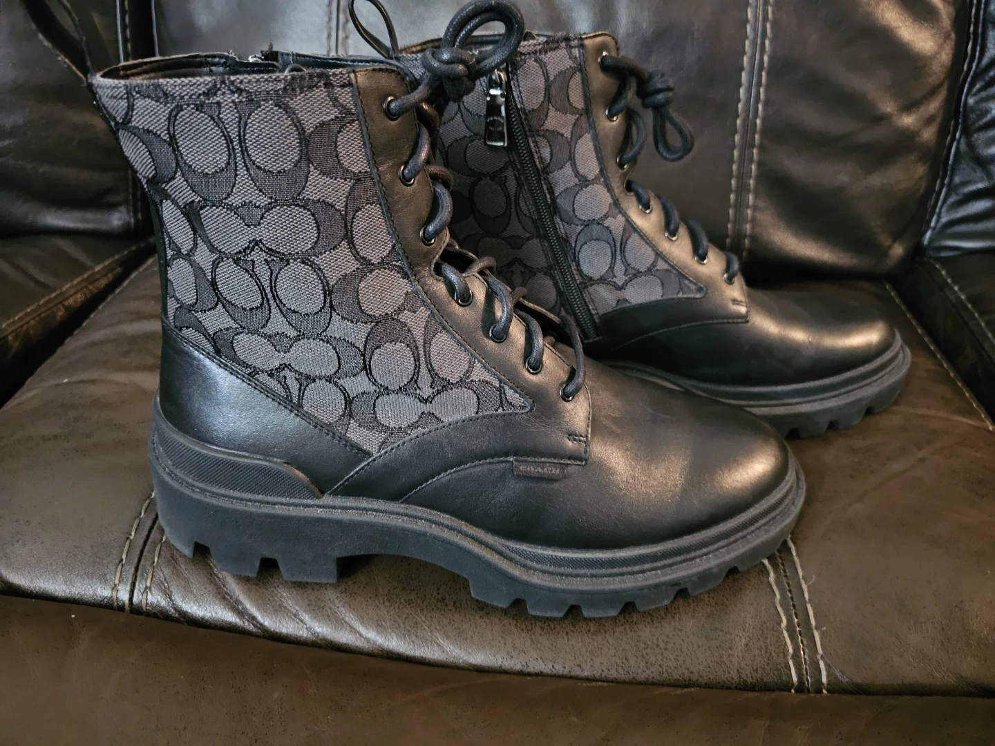 Men's Black Signature Combat Boots - photo 4