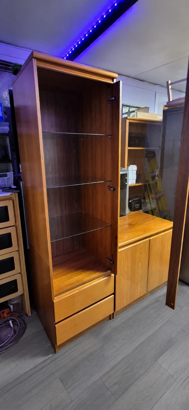 Vintage Teak Display Cabinet with Drawers and Cabinets - photo 5