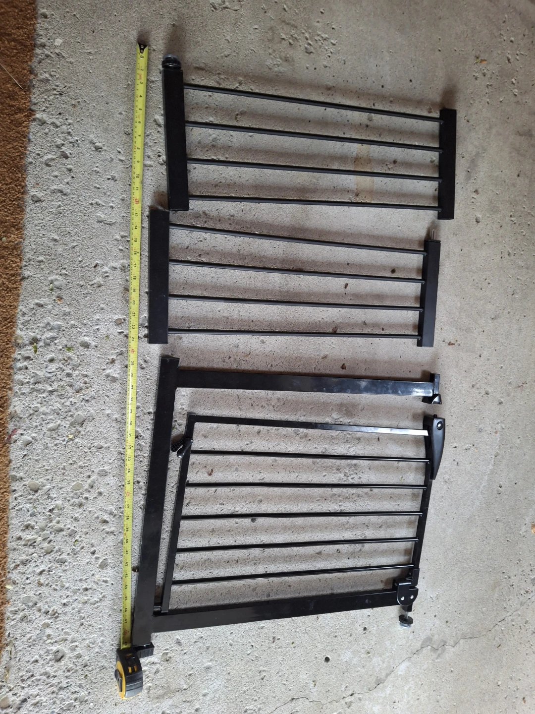 Black Metal Baby Gate and Parts
