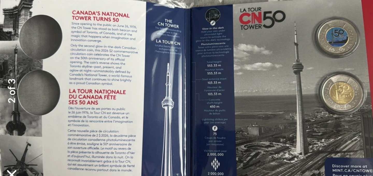 RCM 50th Anniversary CN Tower Commemorative Coins - photo 3