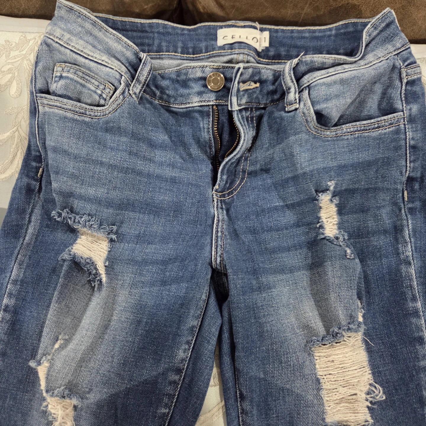 Cello Distressed Blue Jeans Size 1 - photo 2