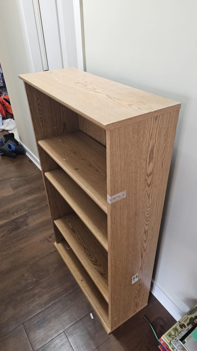 Oak Veneer 3-Shelf Bookcase - photo 4