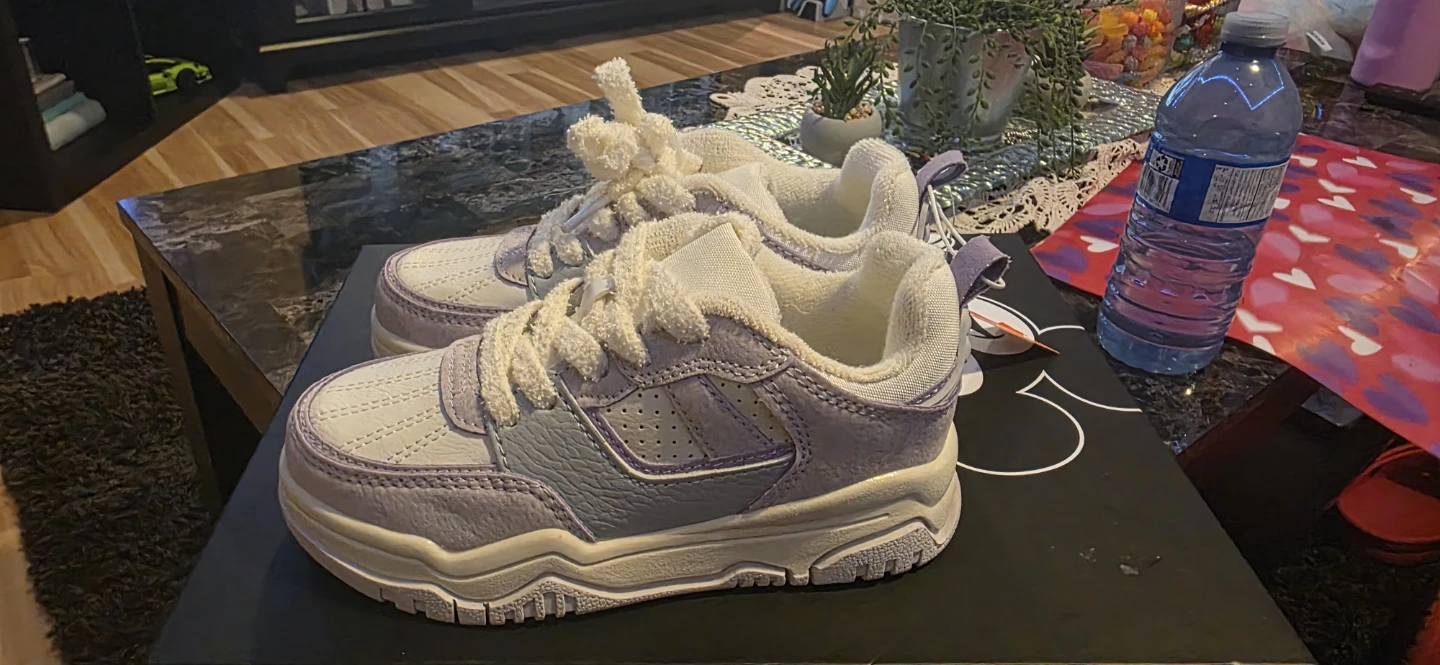 Kids' White & Purple Sneakers Size 11 - photo 3