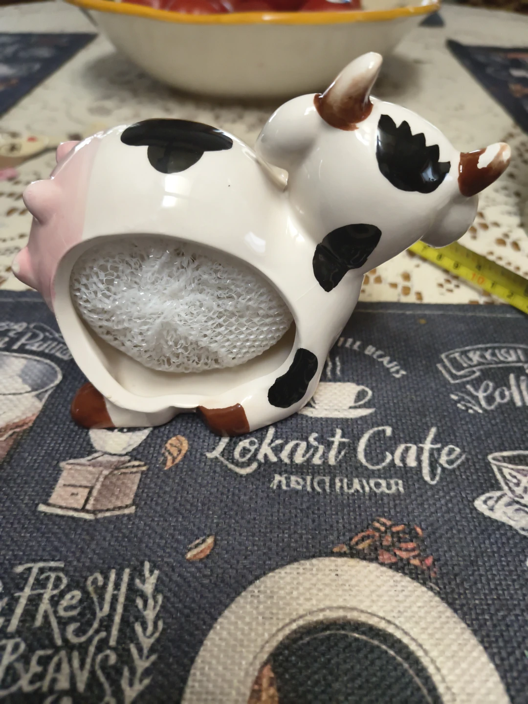 Ceramic Cow Sponge Holder - photo 2