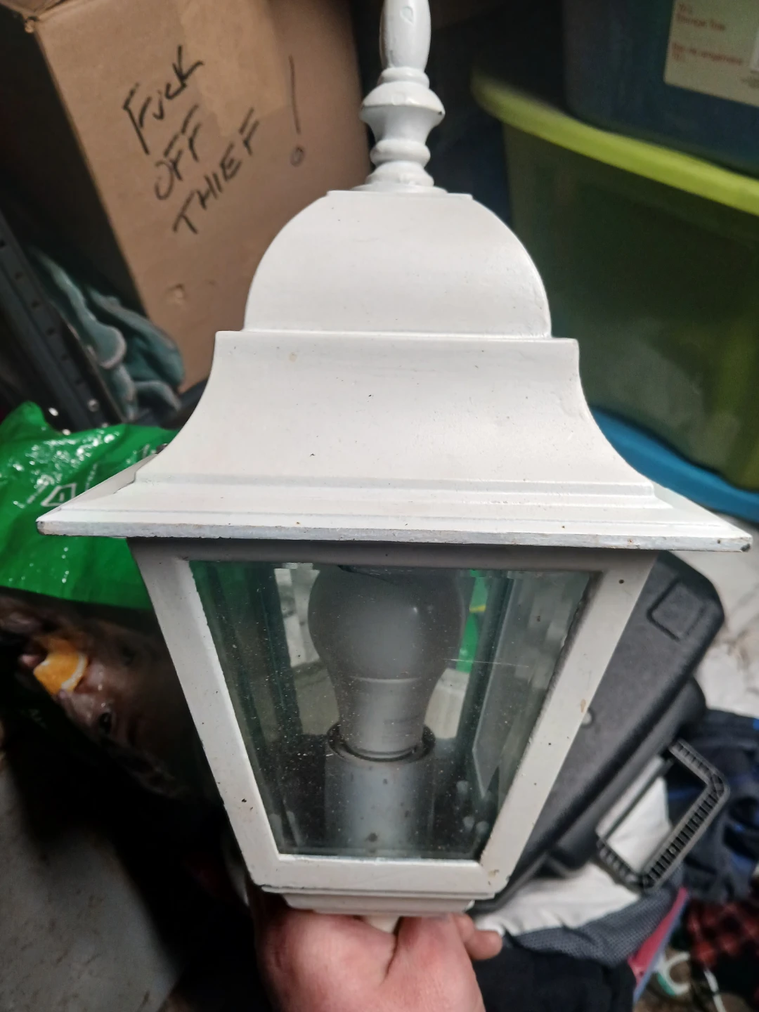 Pair of White Outdoor Wall Lanterns - photo 2