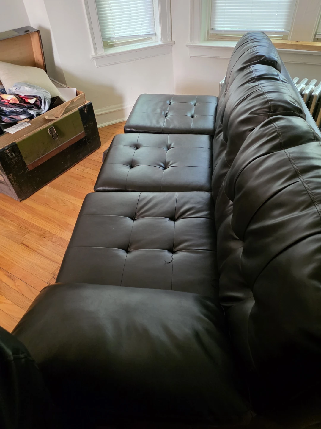 Brown Leather L couch - photo 2