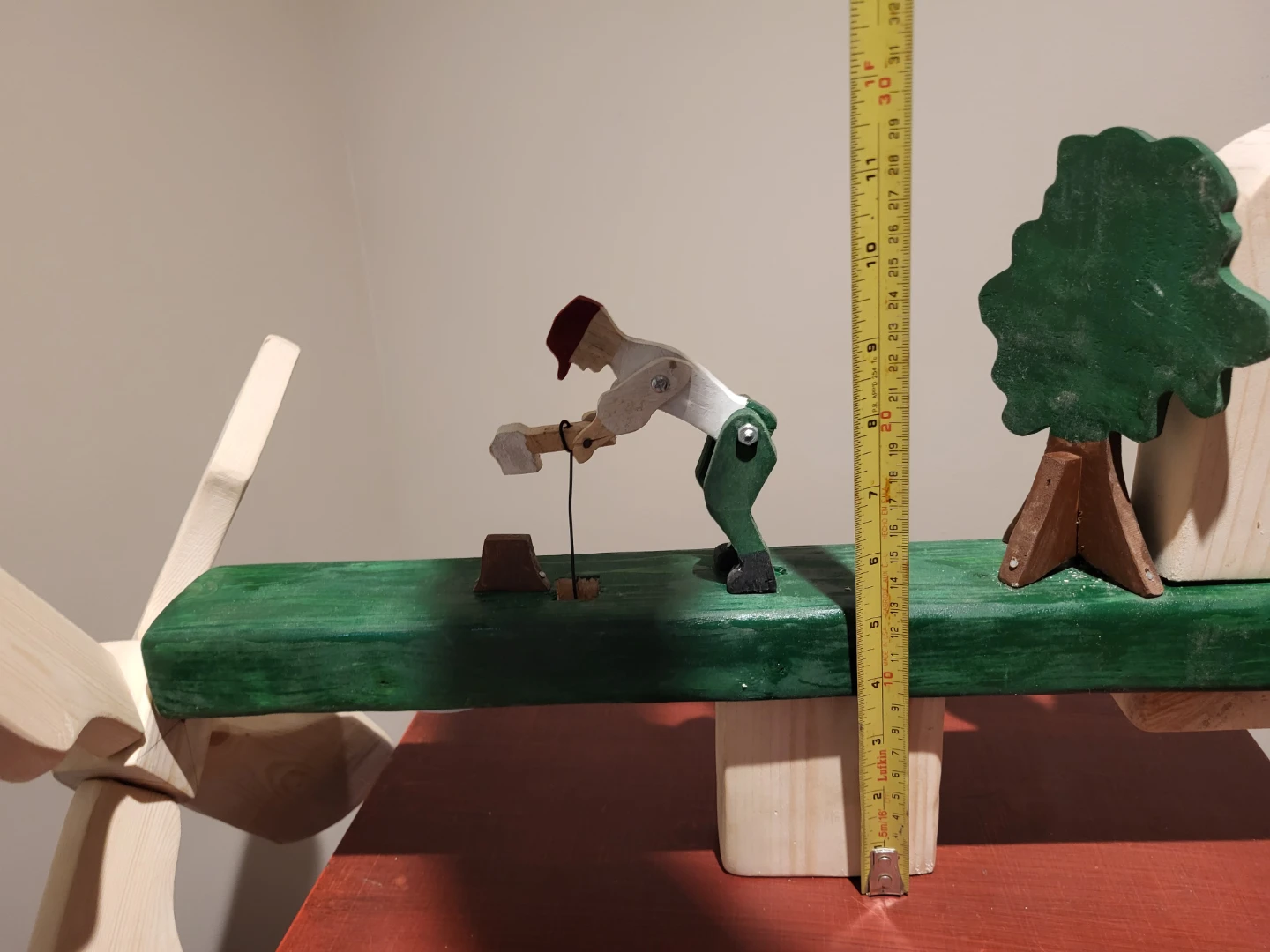 Wooden Windmill Wirligig lumberjack - photo 3