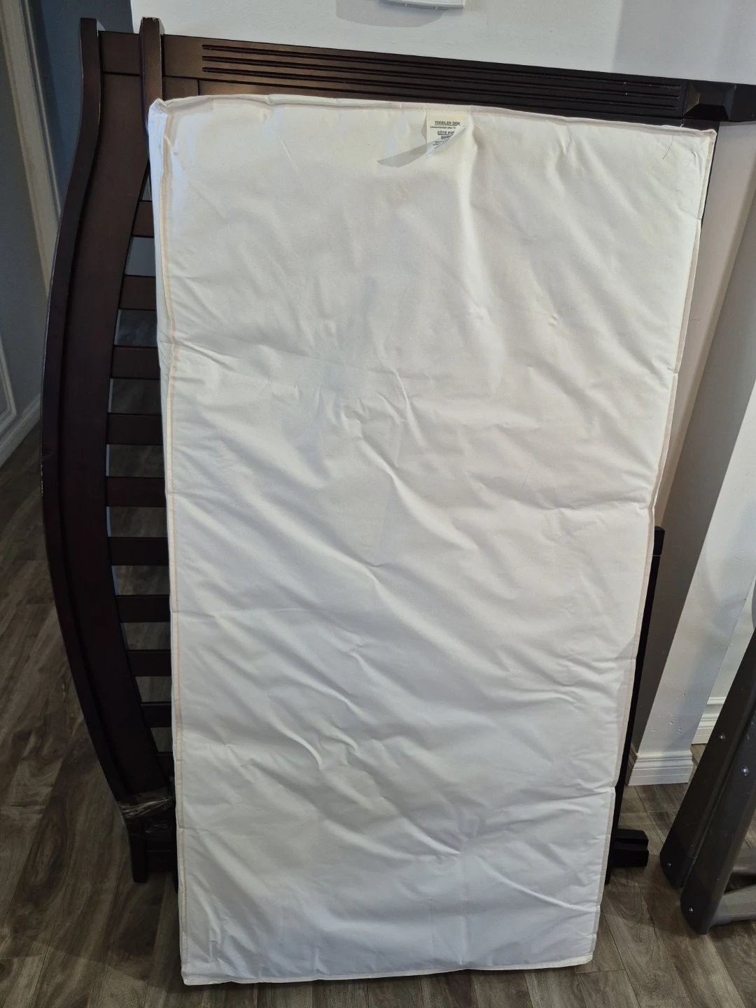 Dark Wood Baby Crib with mattress - photo 2