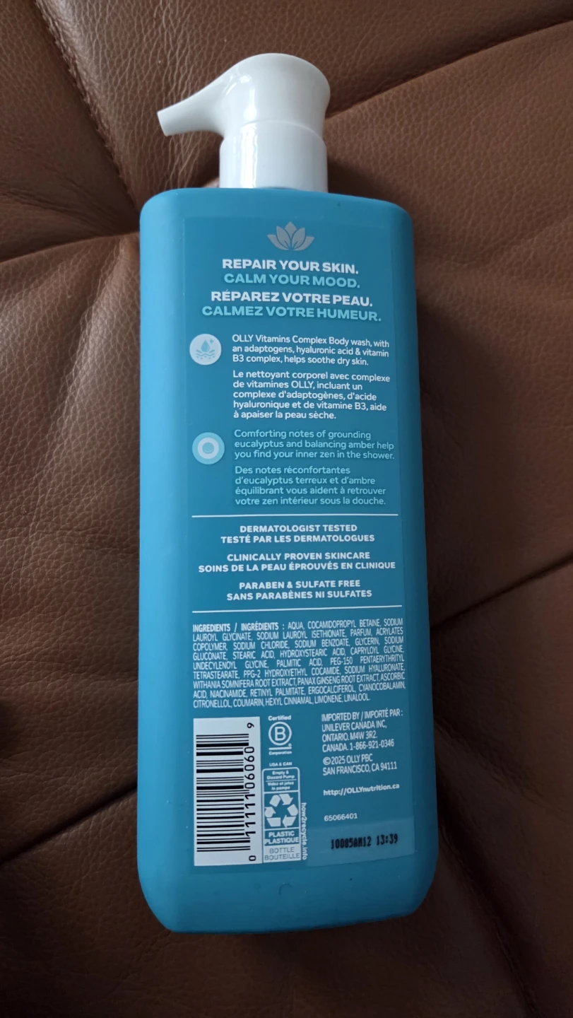 OLLY Calm Mood + Skin Body Wash Eucalyptus Amber 502 mL - photo 2