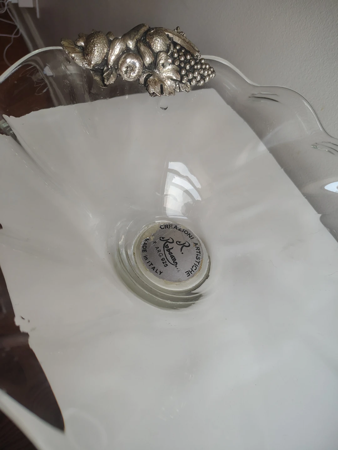 RCR Crystal Artistiche Glass Bowl with Silver Grapes - photo 3