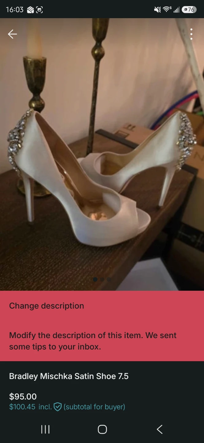 Badgley Mischka White Satin Peep-Toe Heels