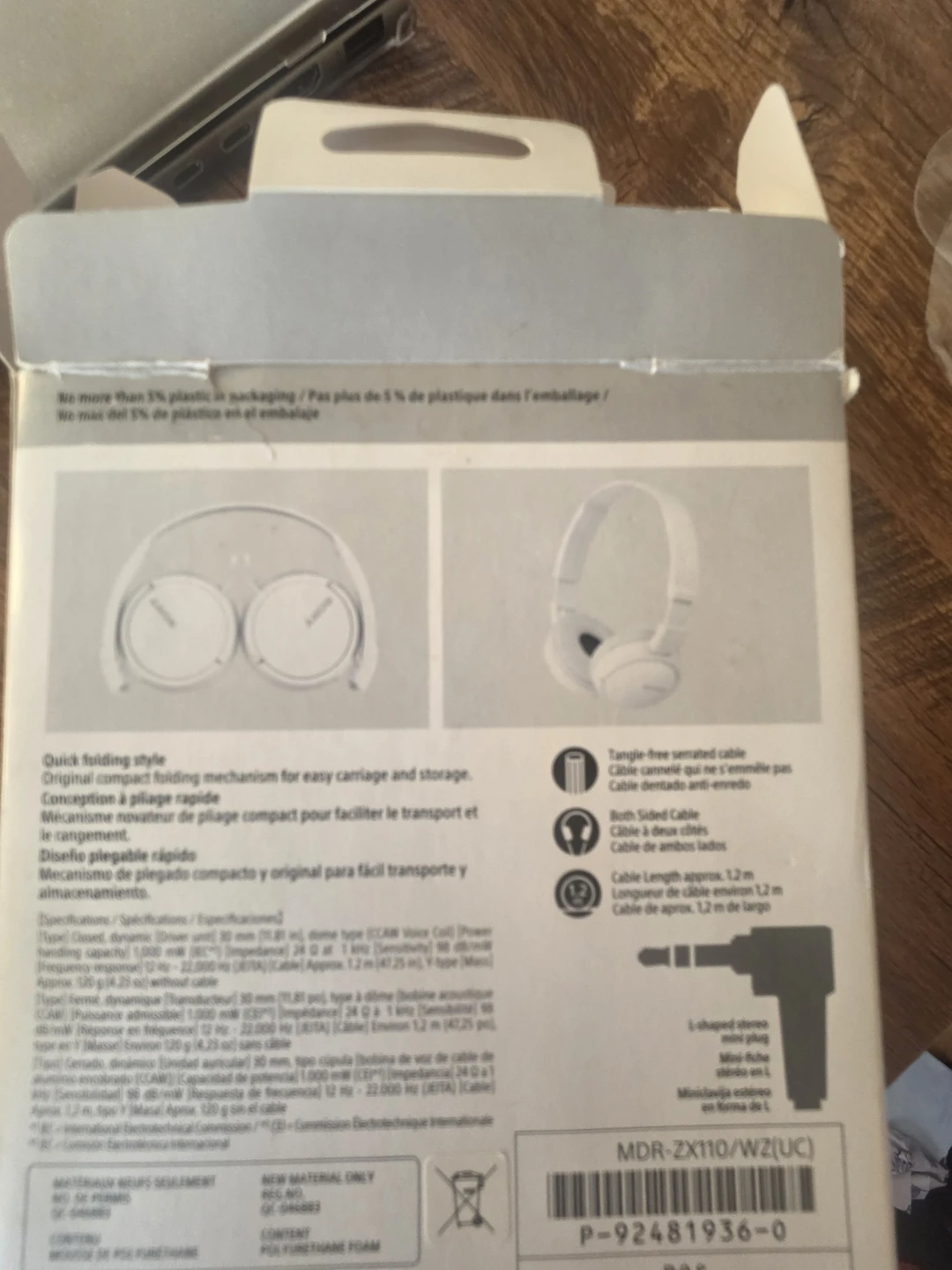 Sony MDR-ZX110 Headphones White - photo 3