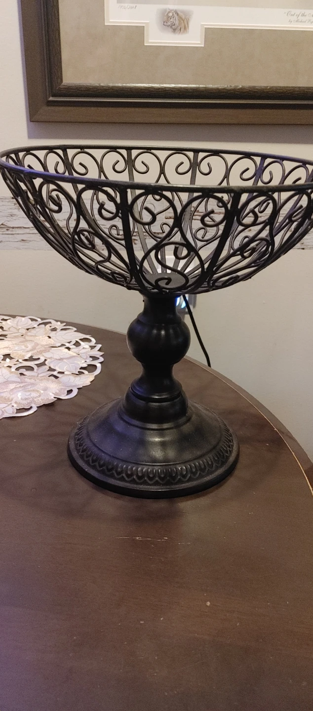 Black Metal Decorative Fruit Bowl