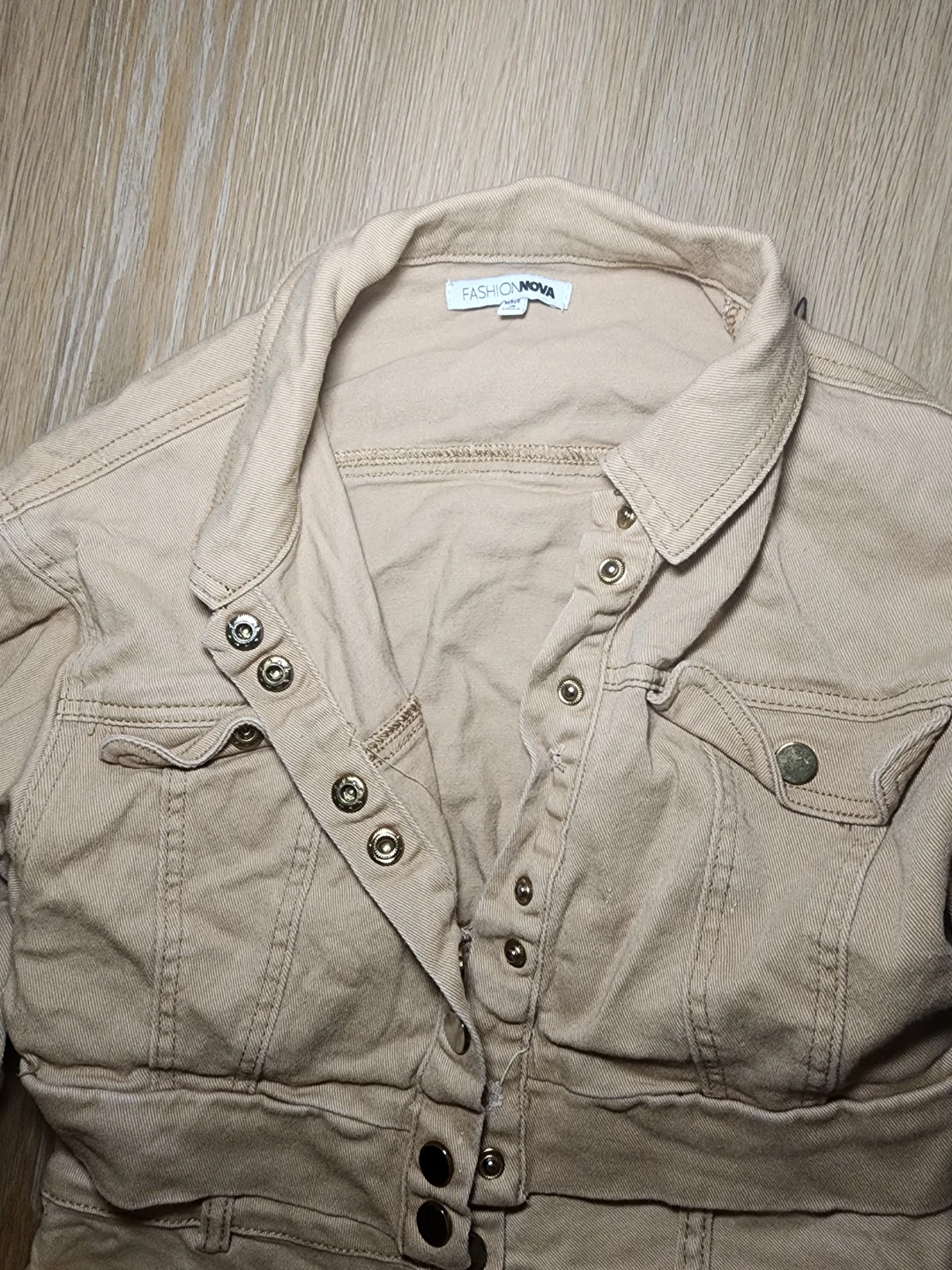 Fashion Nova Tan Denim Jacket and Skirt Set - photo 2