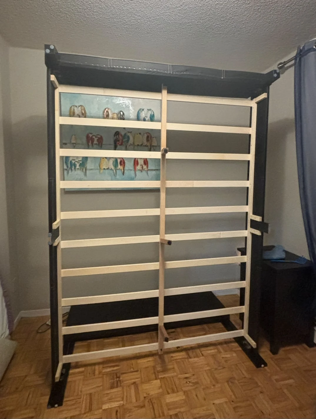 Black Faux Leather Bed Frame with Headboard - photo 2