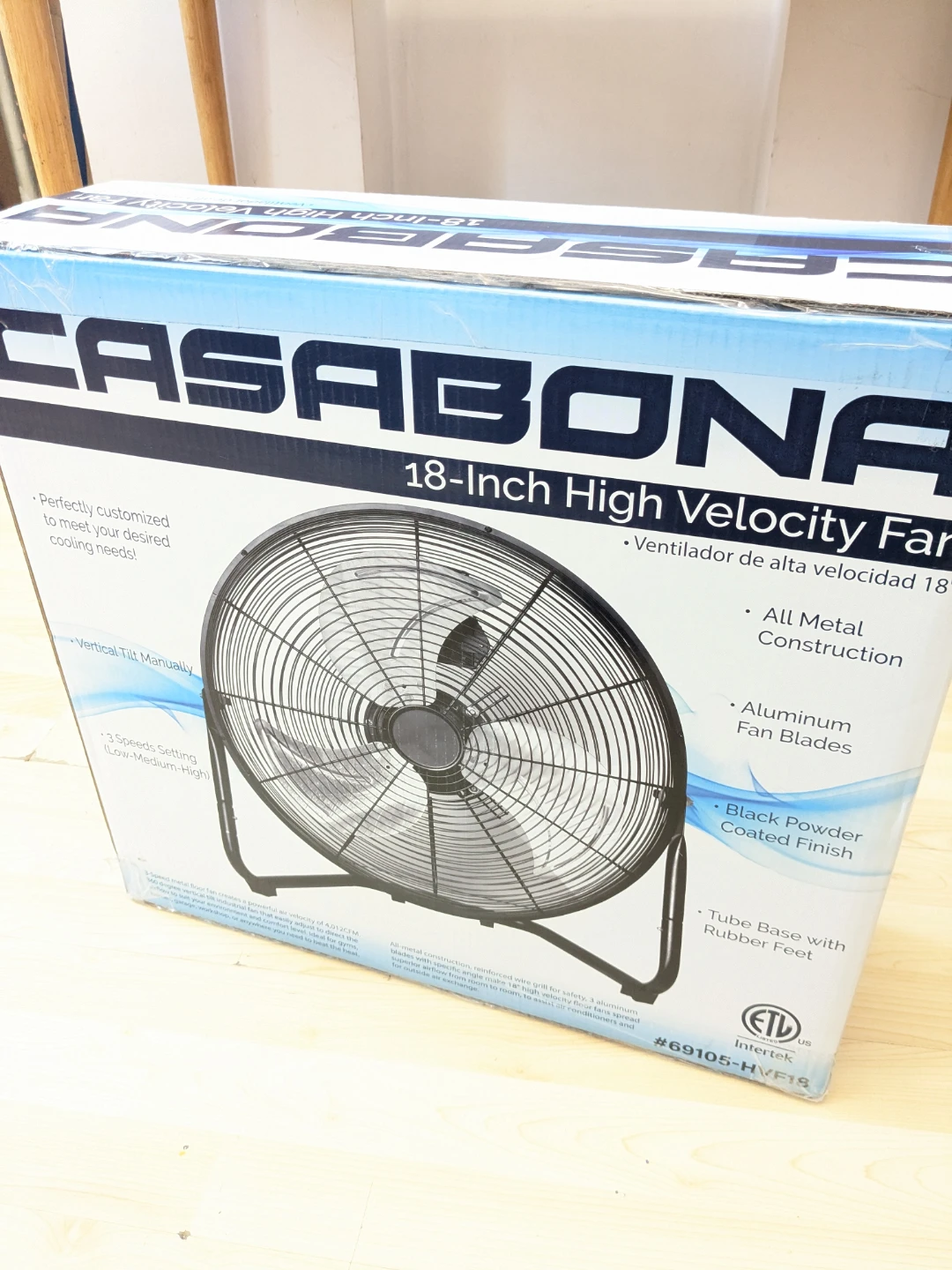 18" High Velocity 3 Speed Metal Fan