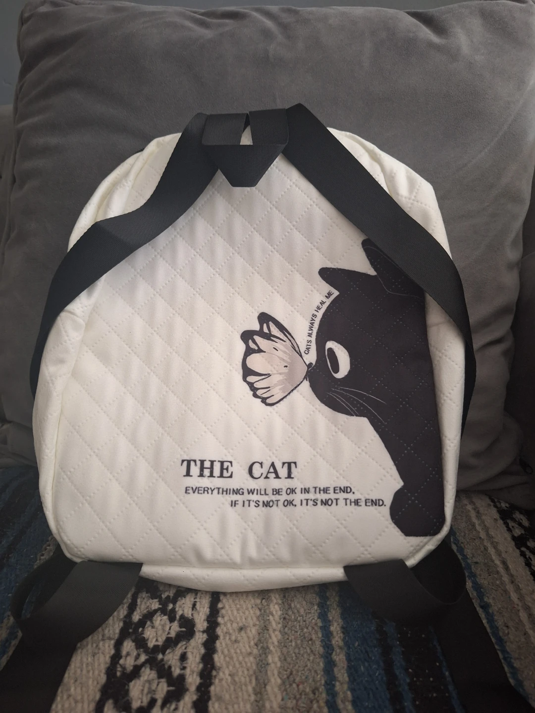 White Quilted Cat Backpack 🐈‍⬛️ - photo 5