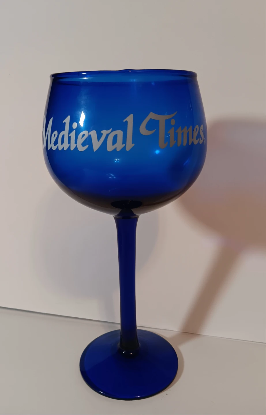 1 Vintage Medieval Times Blue Glass Goblet - photo 4