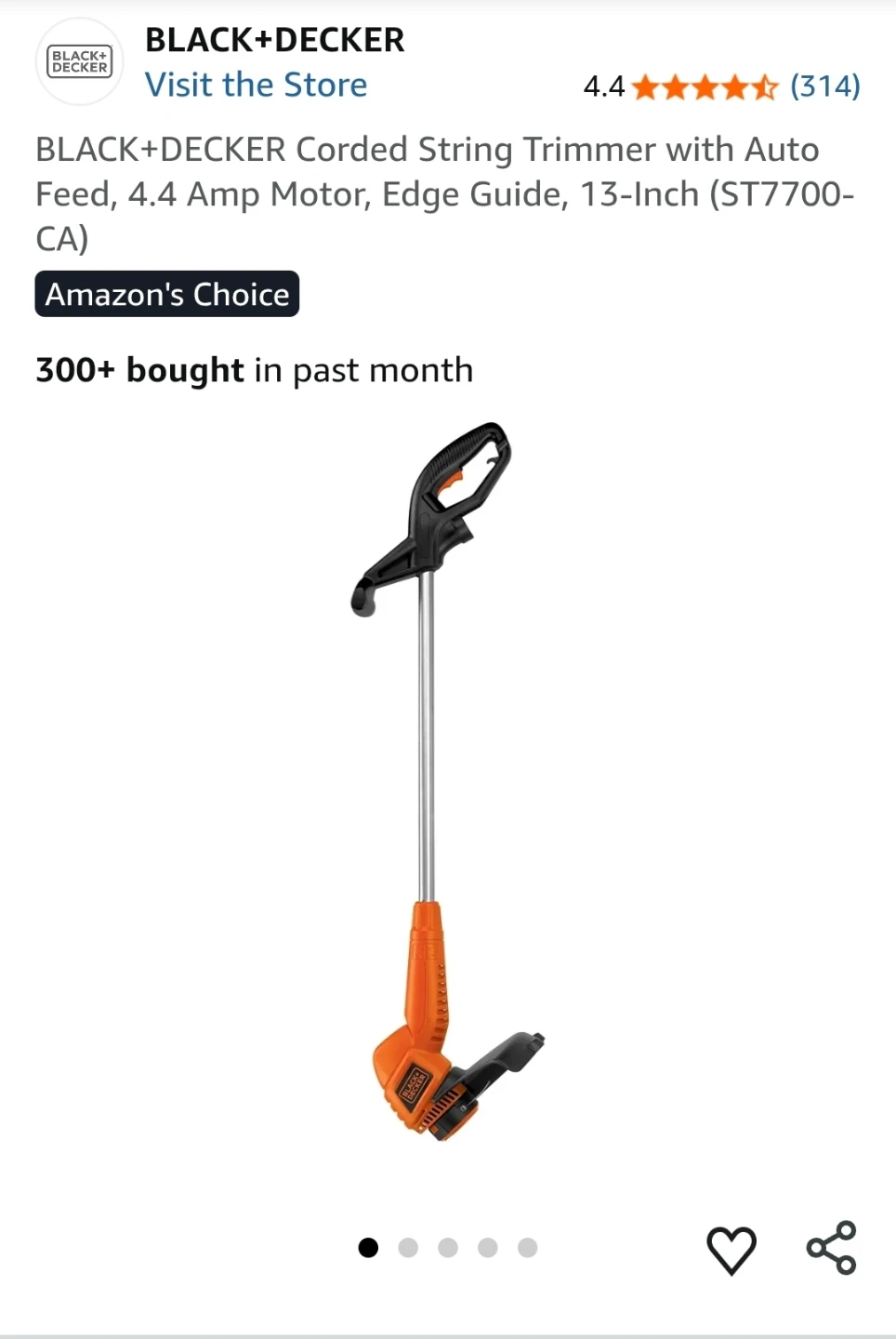 Black+Decker ST7700 Corded String Trimmer - photo 5