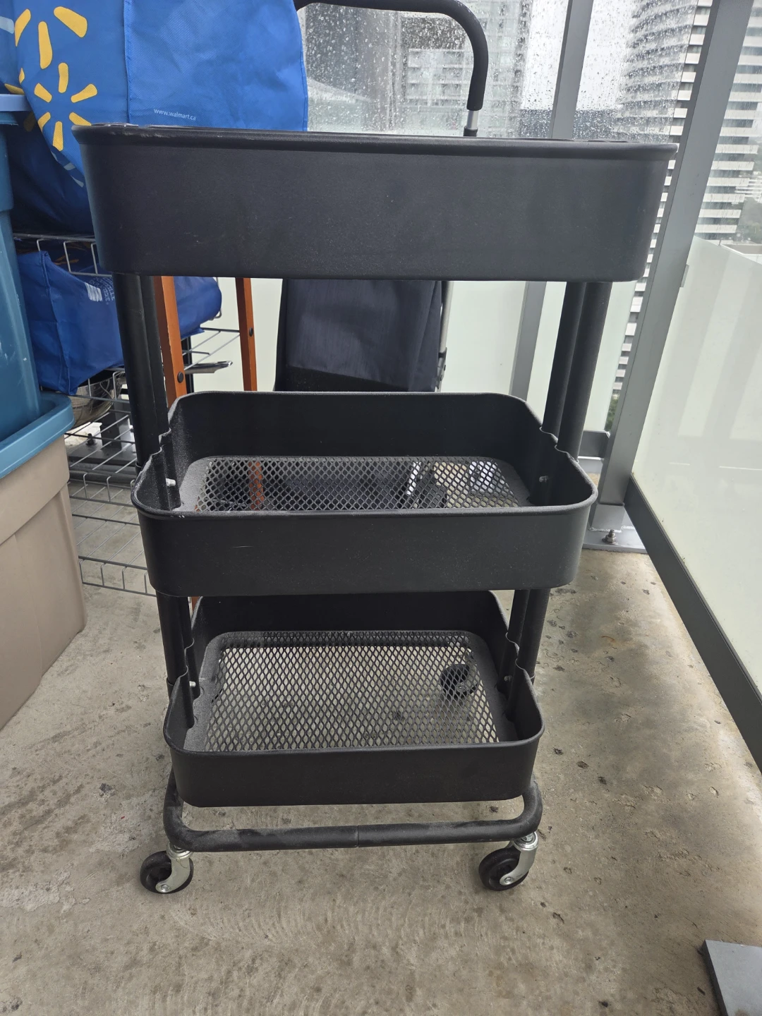 Black 3-Tier Rolling Cart - photo 2