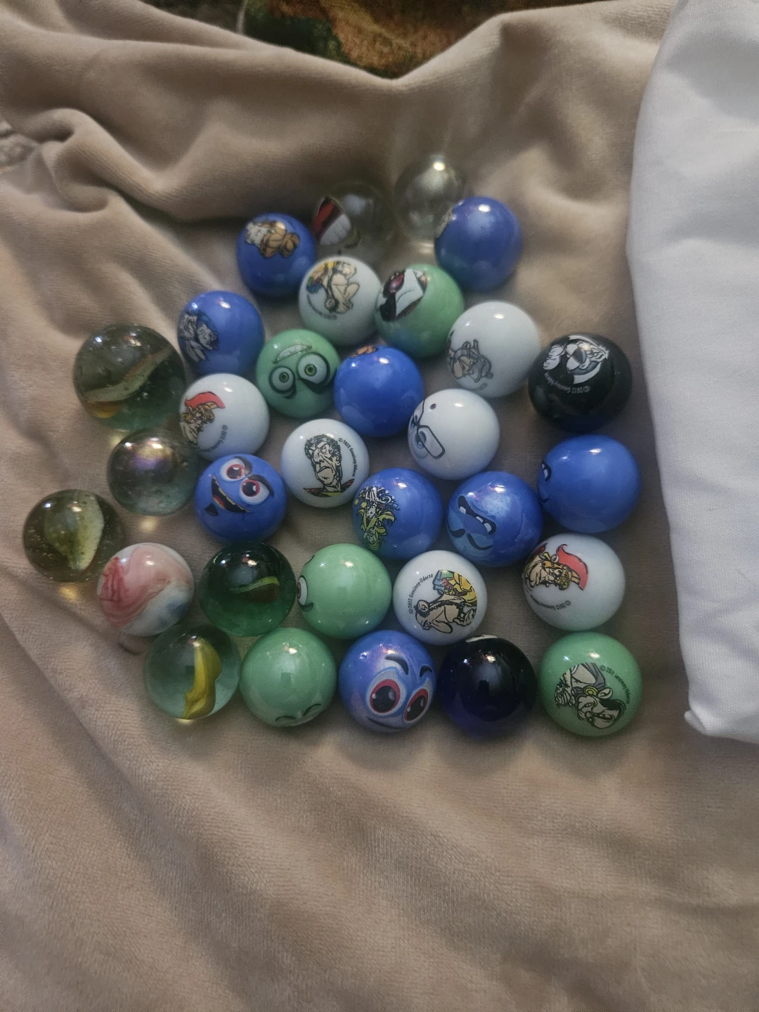 Collection of 36pcs. Cartoon Character Marbles. Germany