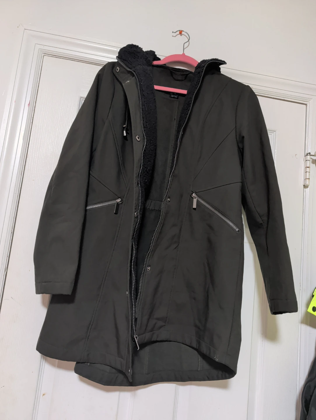French Connection Olive Green Sherpa Lined Parka Size M - photo 5