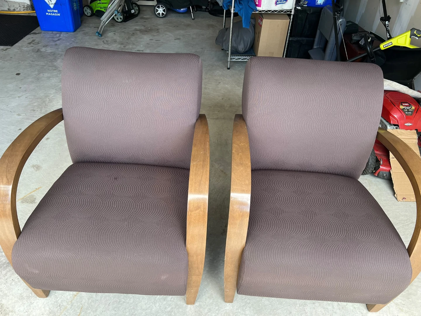 Pair of Accent Chairs with Wooden Arms - photo 2