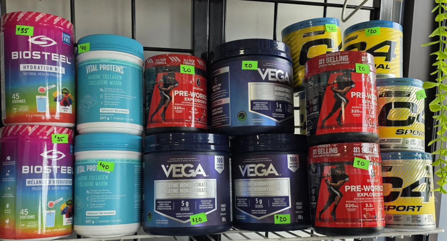 Various supplements incl. Creatine $15 each
