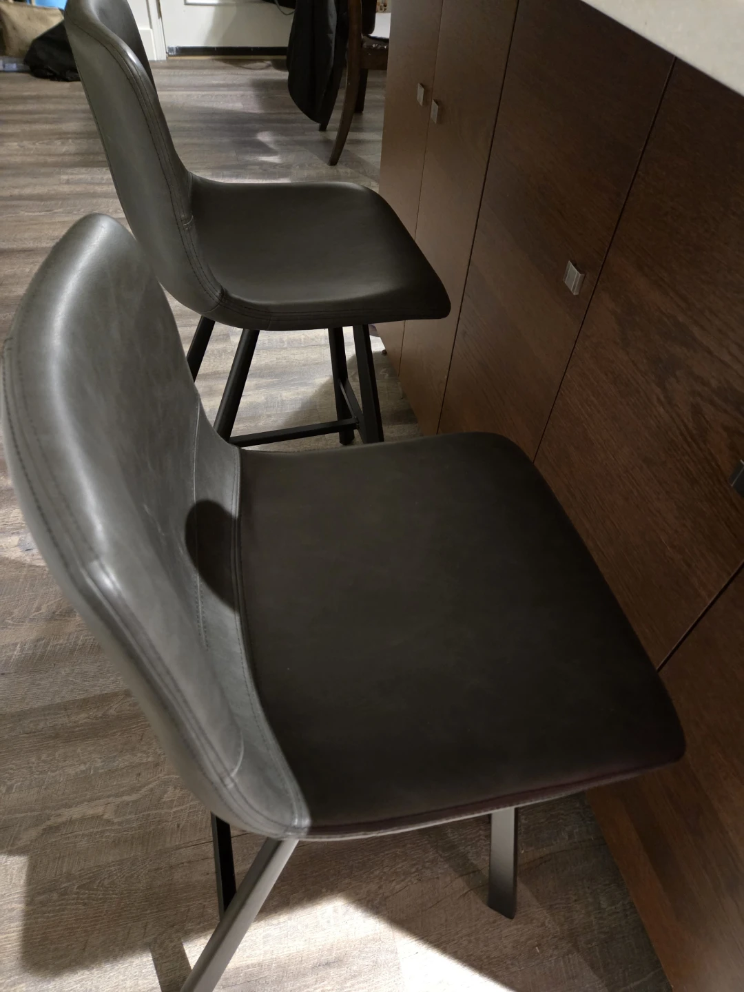 Set of 2 Grey Counter Height Stools