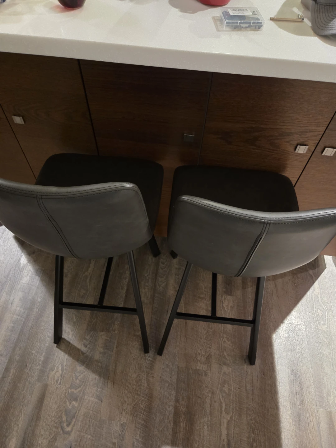 Set of 2 Grey Counter Height Stools - photo 2
