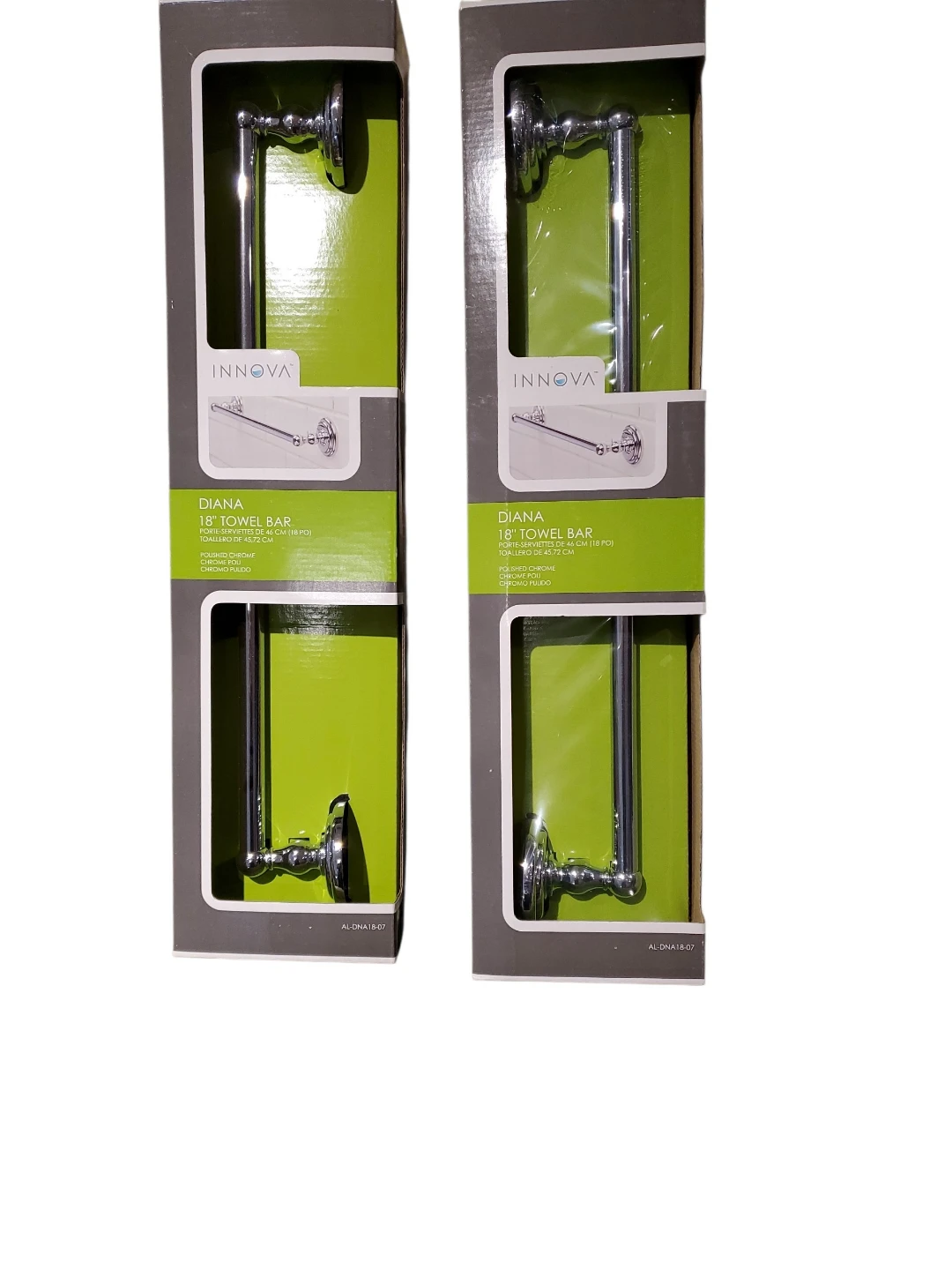 TWO Innova Diana 18" Polished Chrome Towel Bars