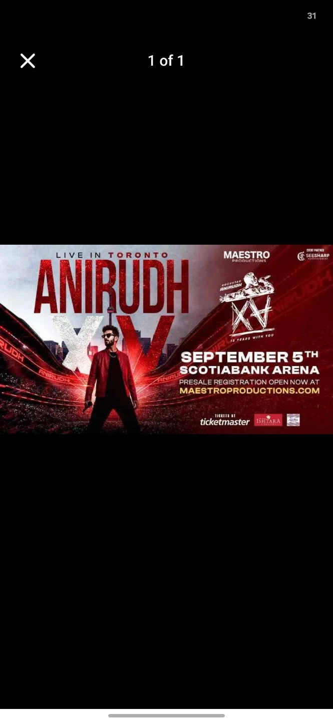 Anirudh Live in Toronto September 5th