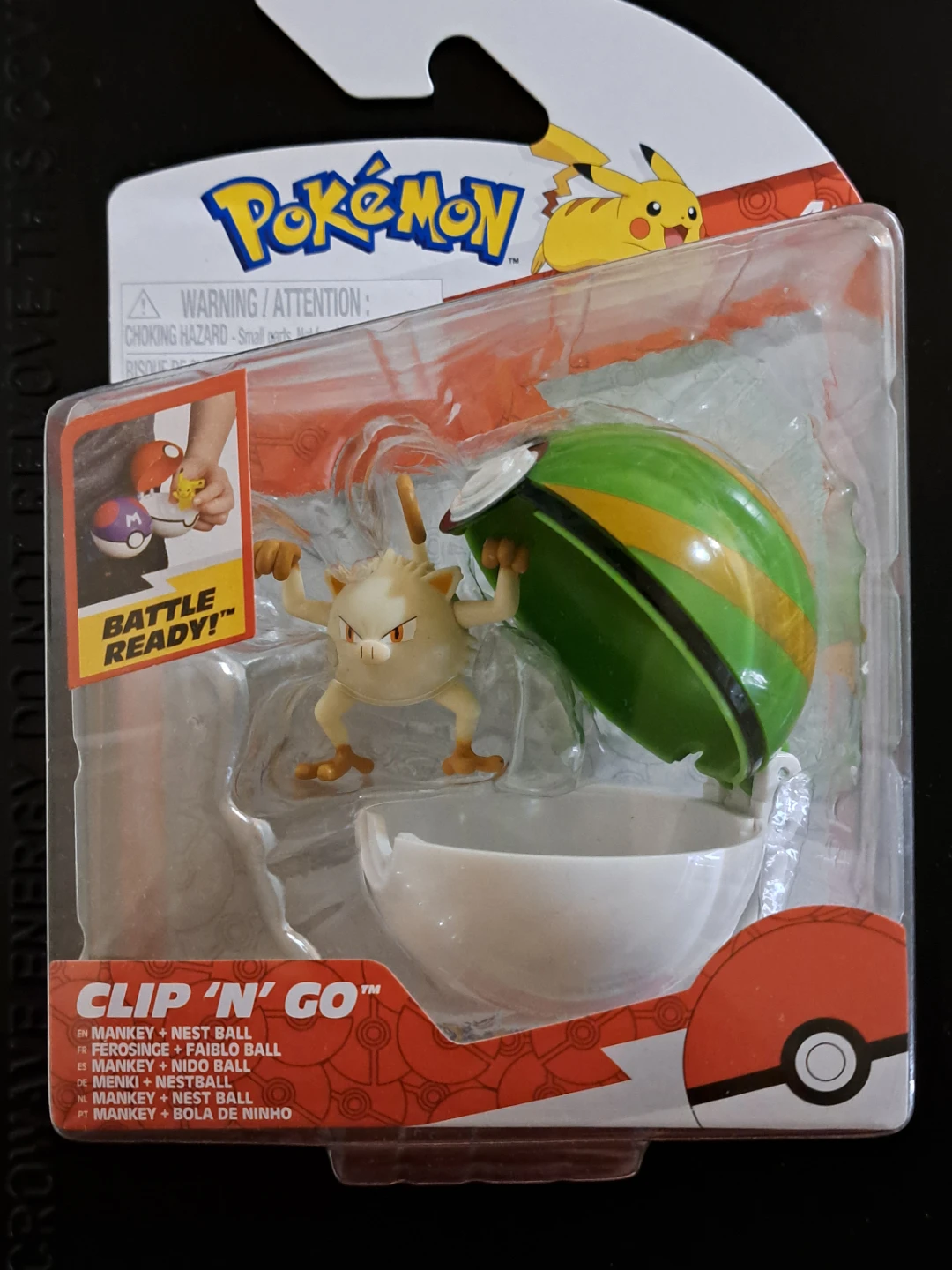 Pokemon Clip 'N' Go Mankey + Nest Ball Set