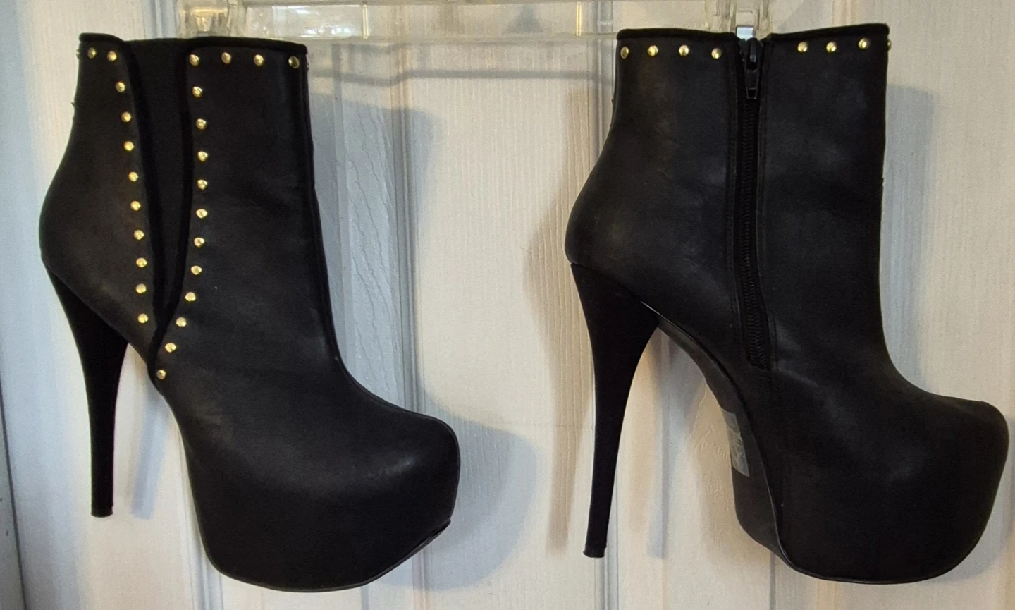 Black Studded Platform Ankle Boots