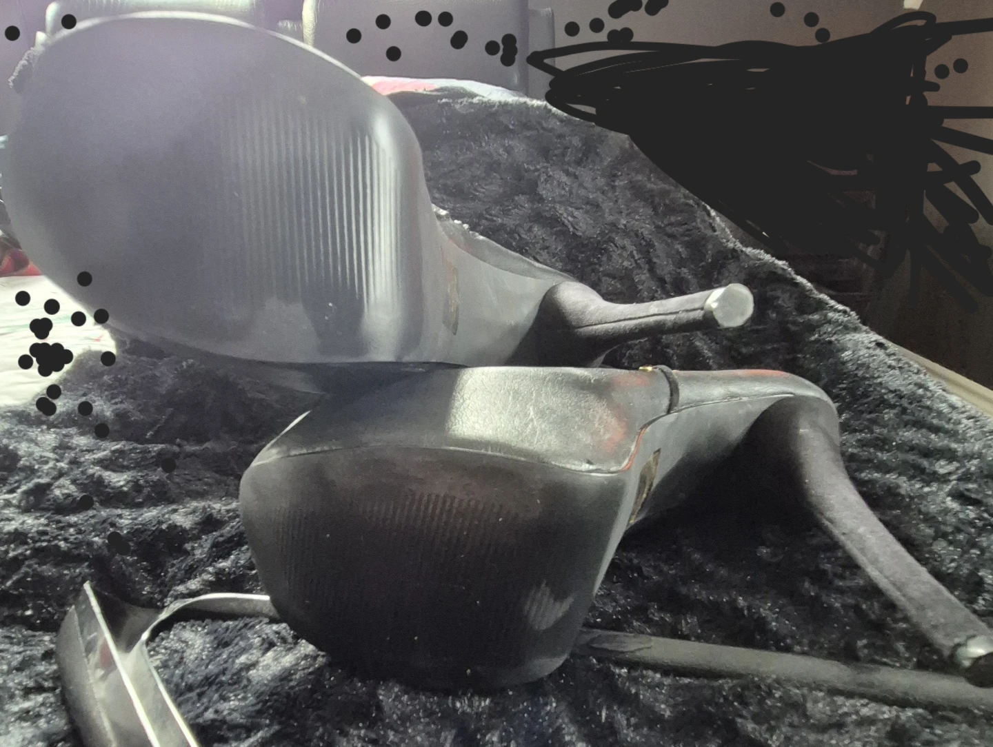 Black Studded Platform Ankle Boots - photo 3