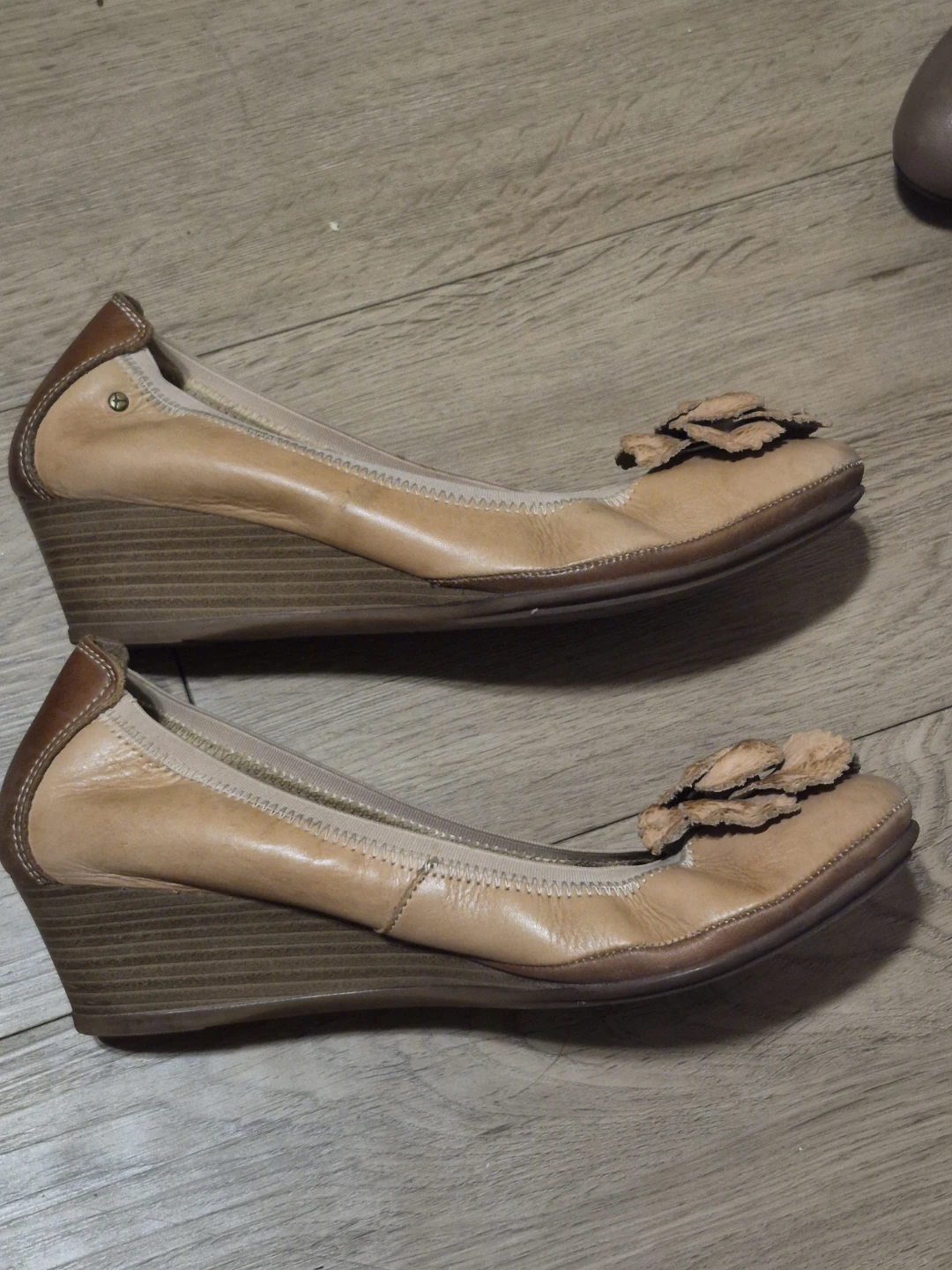 9.5 Pikolinos Tan Leather Wedge Ballet Flats Women's Size 40 - photo 3