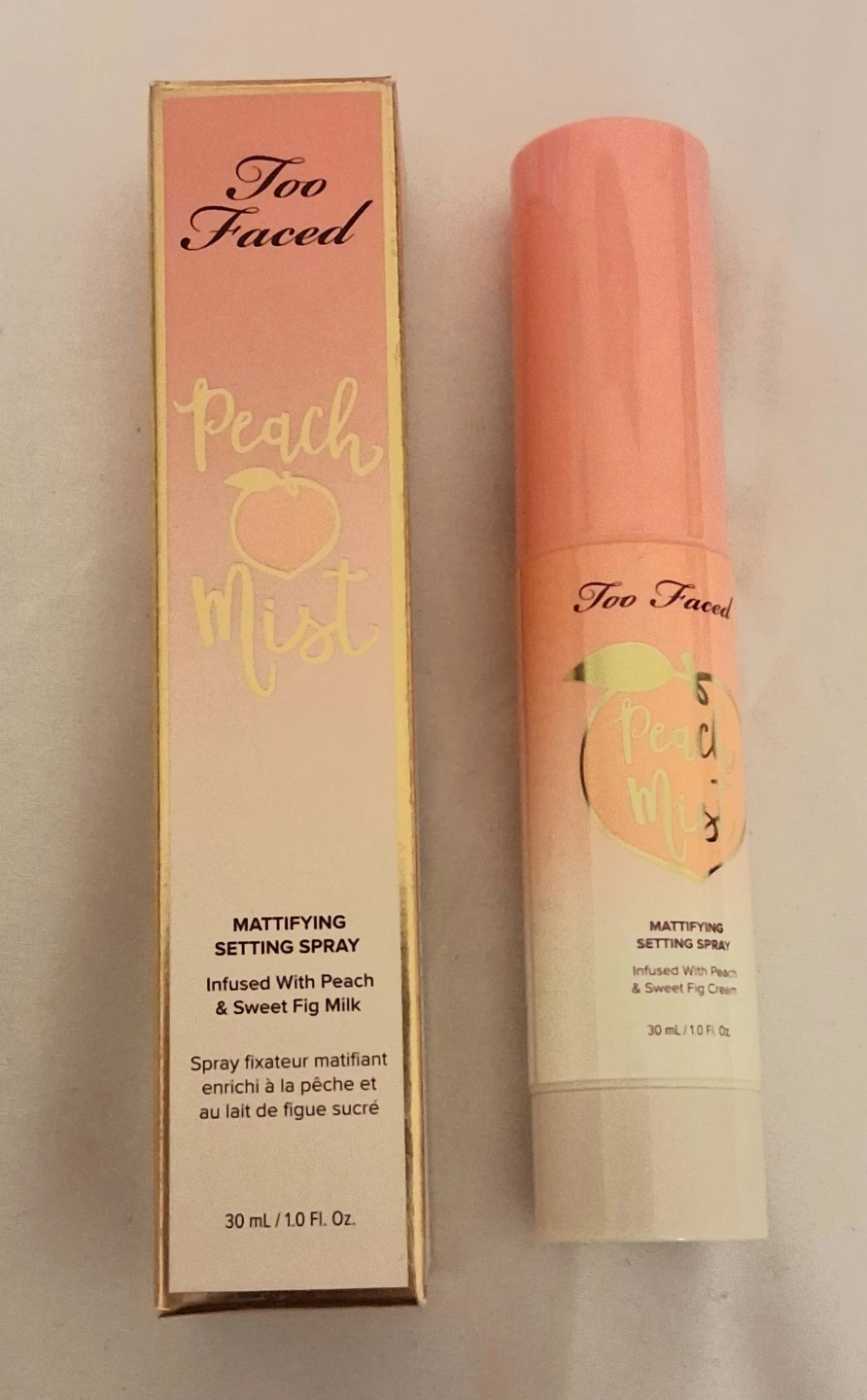 New Too Faced Peach Mist Mattifying Setting Spray 30 mL