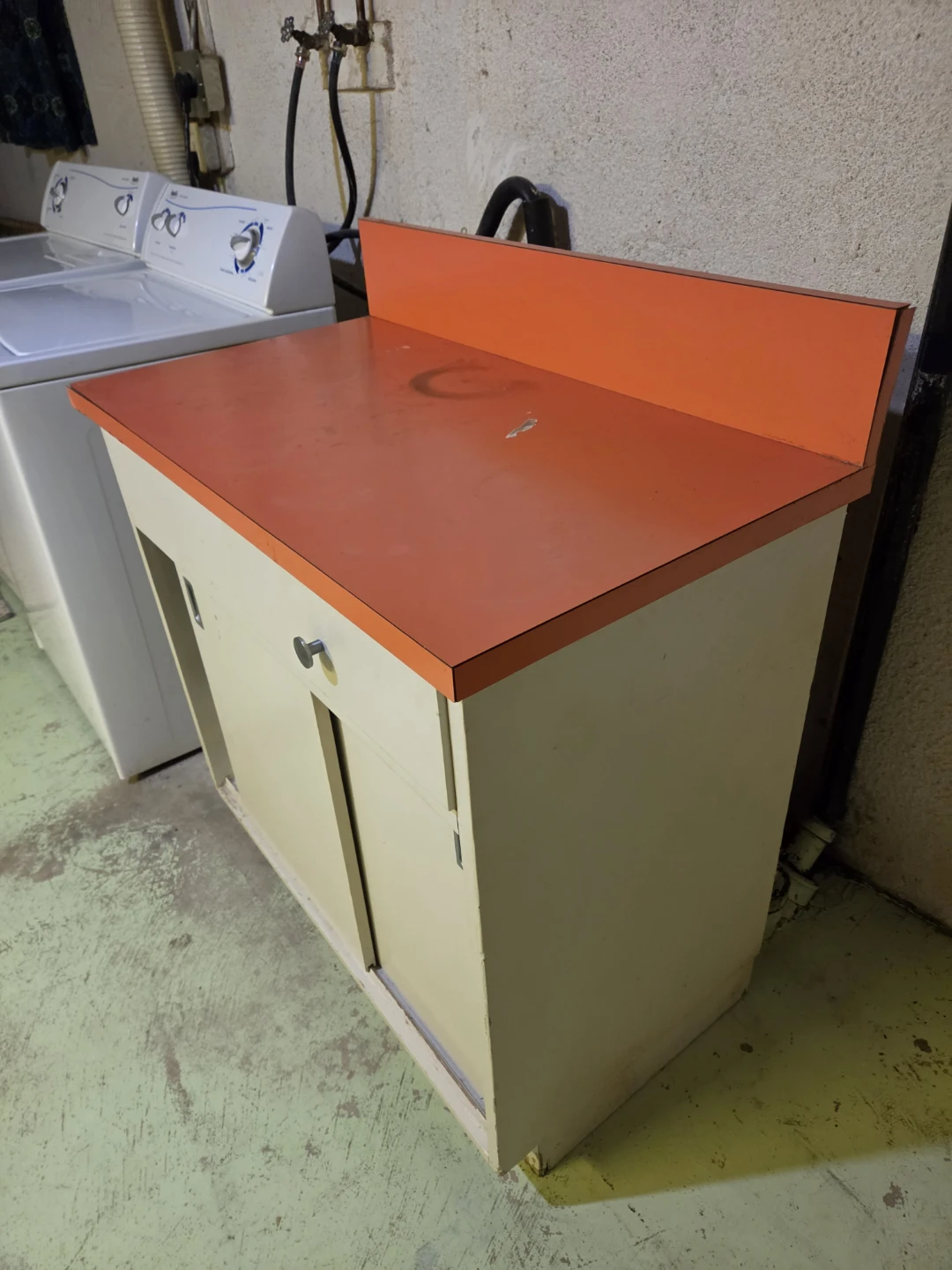 Vintage Laundry Cabinet with Orange Countertop - photo 2