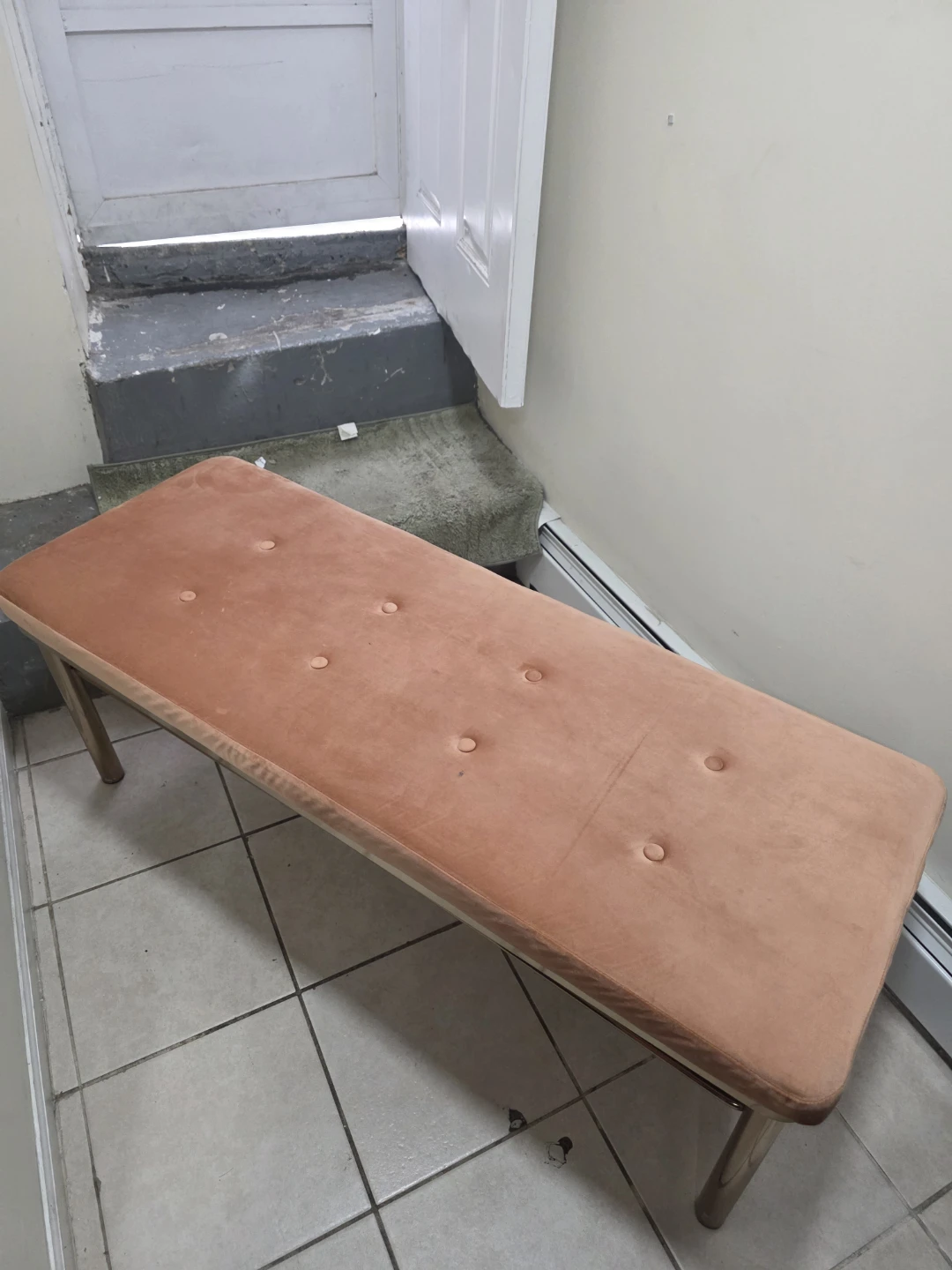 Velvet Tufted Bench - photo 5