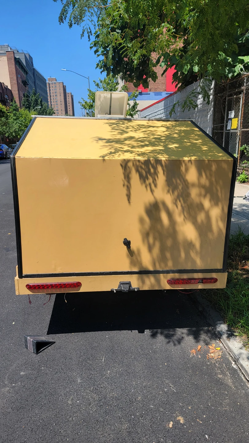 Yellow Teardrop Camper Trailer with Solar Panels - photo 3