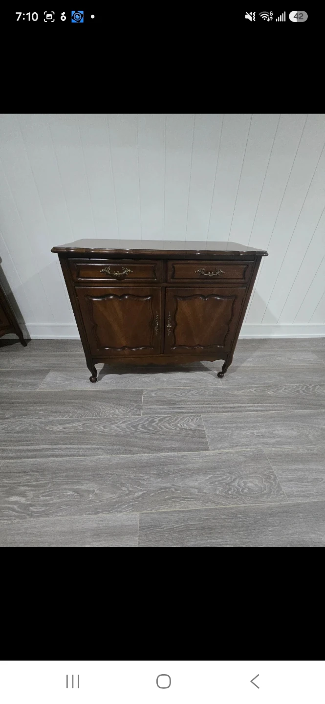 Vintage China Cabinet with Drawers,  Matching side table - photo 5