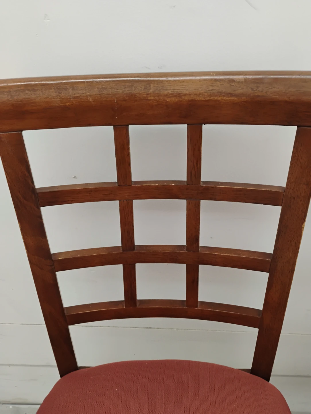 Set of 2 Genuine Wood Dining Chairs with Red Upholstery - photo 4